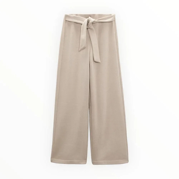 ZARA | Mink | SOFT WIDE LEG PANTS - Picture 2 of 10